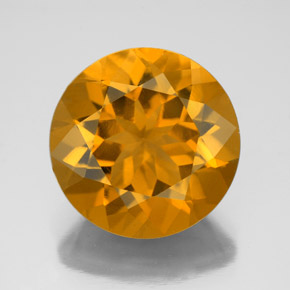 Citrino naturale dorato da 8,47 ct, taglio rotondo, VVS-VS