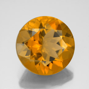 Citrino naturale dorato da 8,47 ct, taglio rotondo, VVS-VS