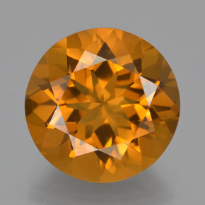 Citrino naturale arancione da 7,75 ct, taglio rotondo, VVS-VS