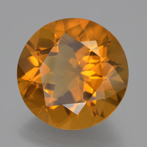 Citrino naturale arancione da 7,75 ct, taglio rotondo, VVS-VS