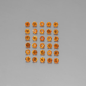 Gemme di Citrino Giallo-arancione naturale da  ct, Taglio rotondo, VVS-VS