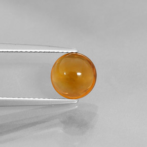 Citrino Giallo-arancione naturale da 1.99 ct, Taglio rotondo, Trasparente