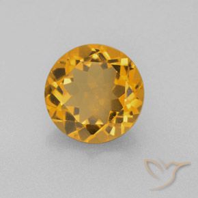 Citrino Arancio-Oro naturale da 4.49 ct, Rotondo, VS