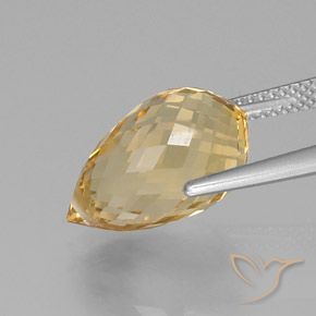 Citrino Arancio dorato naturale da 8.53 ct, Taglio briolette, VVS