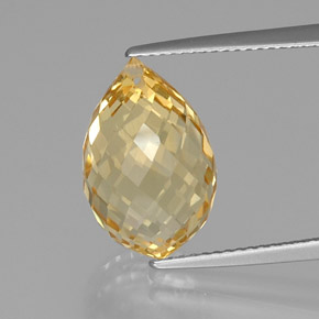 Citrino Arancio dorato naturale da 8.86 ct, Taglio briolette, VVS