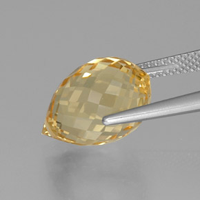 Citrino Arancio dorato naturale da 8.86 ct, Taglio briolette, VVS