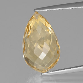 Citrino naturale dorato da 9,84 ct, briolette, VVS