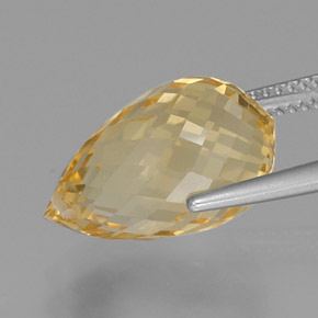 Citrino naturale dorato da 9,84 ct, briolette, VVS