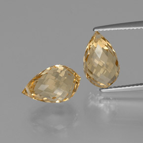 Gemme di Citrino Dorato chiaro naturale da 8.48 ct, Taglio briolette, VVS