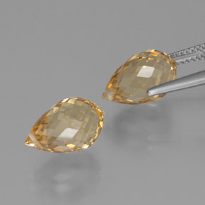 Gemme di Citrino Dorato chiaro naturale da 8.48 ct, Taglio briolette, VVS