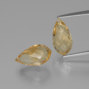 Gemme di Citrino Arancio dorato naturale da 8.24 ct, Taglio briolette, VVS