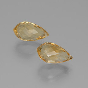Gemme di Citrino Arancio dorato naturale da 8.24 ct, Taglio briolette, VVS