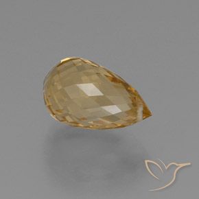 Citrino Dorato chiaro naturale da 8.18 ct, Taglio briolette, VVS