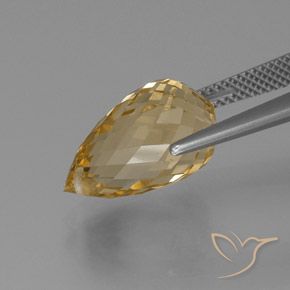 Citrino Dorato chiaro naturale da 8.18 ct, Taglio briolette, VVS