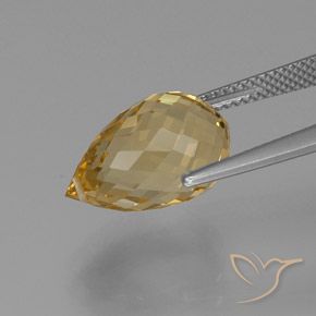 Citrino Arancio dorato naturale da 7.94 ct, Taglio briolette, VVS