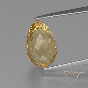 Citrino Arancio dorato naturale da 7.90 ct, Taglio briolette, VVS-VS