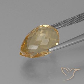 Citrino Arancio dorato naturale da 7.90 ct, Taglio briolette, VVS-VS
