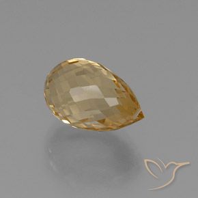 Citrino Dorato chiaro naturale da 7.80 ct, Taglio briolette, VVS
