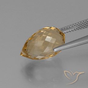 Citrino Dorato chiaro naturale da 7.80 ct, Taglio briolette, VVS
