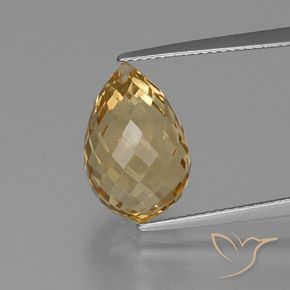 8.29ct Naturale Arancio dorato Citrino, Taglio briolette, VVS
