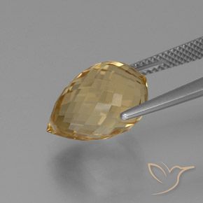 Citrino Arancio dorato naturale da 8.29 ct, Taglio briolette, VVS