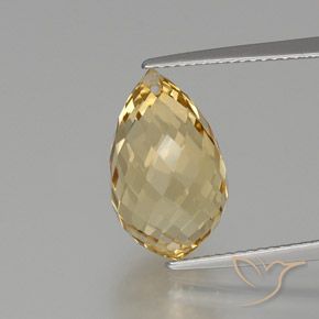 8.00ct Naturale Dorato chiaro Citrino, Taglio briolette, VVS-VS