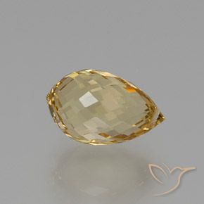 Citrino Dorato chiaro naturale da 8.00 ct, Taglio briolette, VVS-VS