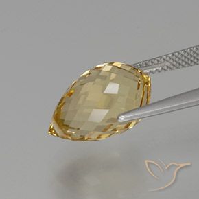 Citrino Dorato chiaro naturale da 8.00 ct, Taglio briolette, VVS-VS