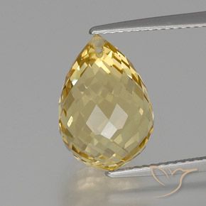 7.97ct Naturale Dorato Citrino, Taglio briolette, VS
