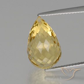 Citrino Arancio dorato naturale da 8.08 ct, Taglio briolette, VVS-VS