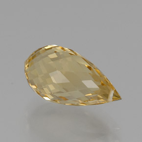 Citrino dorato chiaro naturale da 7,24 ct, briolette, VVS