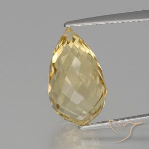 7.77ct Naturale Dorato chiaro Citrino, Taglio briolette, VVS