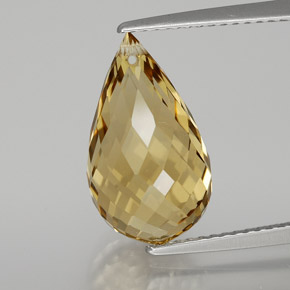 Citrino naturale dorato da 6,52 ct, briolette, VVS