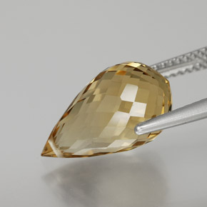 Citrino naturale dorato da 6,52 ct, briolette, VVS