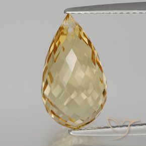 6.56ct Naturale Oro Citrino, Taglio briolette, VVS