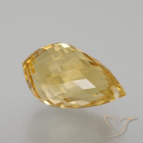 Citrino Oro medio-chiaro naturale da 6.82 ct, Taglio briolette, VVS