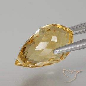 Citrino Oro medio-chiaro naturale da 6.82 ct, Taglio briolette, VVS