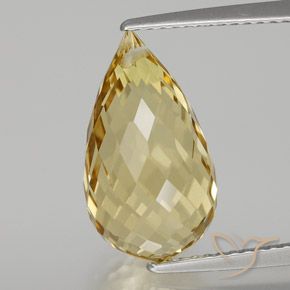 6.91ct Naturale Dorato Citrino, Taglio briolette, VVS-VS