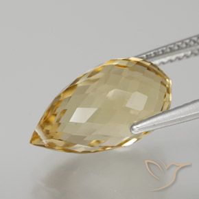 Citrino Dorato naturale da 6.65 ct, Taglio briolette, VVS