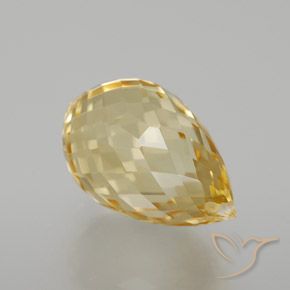 Citrino Dorato chiaro naturale da 6.70 ct, Taglio briolette, VVS