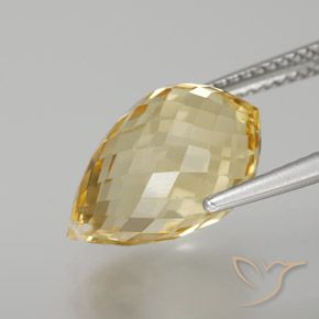 Citrino Dorato chiaro naturale da 6.70 ct, Taglio briolette, VVS