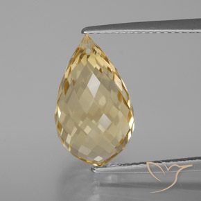 7.12ct Naturale Dorato chiaro Citrino, Taglio briolette, VVS-VS