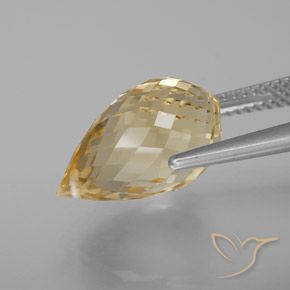 Citrino Dorato chiaro naturale da 7.12 ct, Taglio briolette, VVS-VS