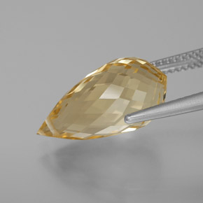 Citrino naturale dorato da 7,09 ct, briolette, VVS