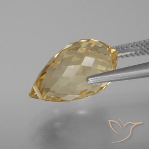 Citrino Dorato chiaro naturale da 7.35 ct, Taglio briolette, VVS