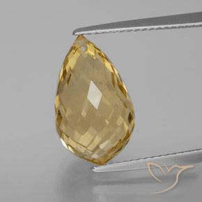 7.50ct Naturale Arancio dorato Citrino, Taglio briolette, VVS-VS
