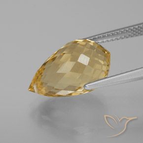 Citrino Arancio dorato naturale da 7.50 ct, Taglio briolette, VVS-VS