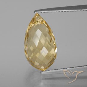 7.30ct Naturale Dorato chiaro Citrino, Taglio briolette, VVS-VS