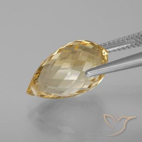 Citrino Dorato chiaro naturale da 7.30 ct, Taglio briolette, VVS-VS