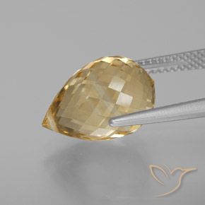 Citrino Arancio dorato naturale da 7.39 ct, Taglio briolette, VVS-VS